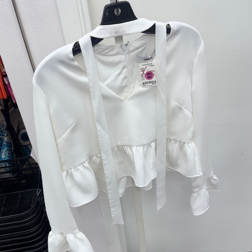 Likely White Ruffle Blouse Size Small NWT